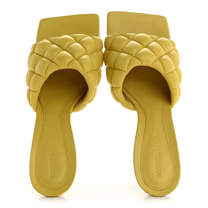 Bottega Veneta Nappa Matelasse Padded Mule Sandals 38.5 Pear 2 of 9