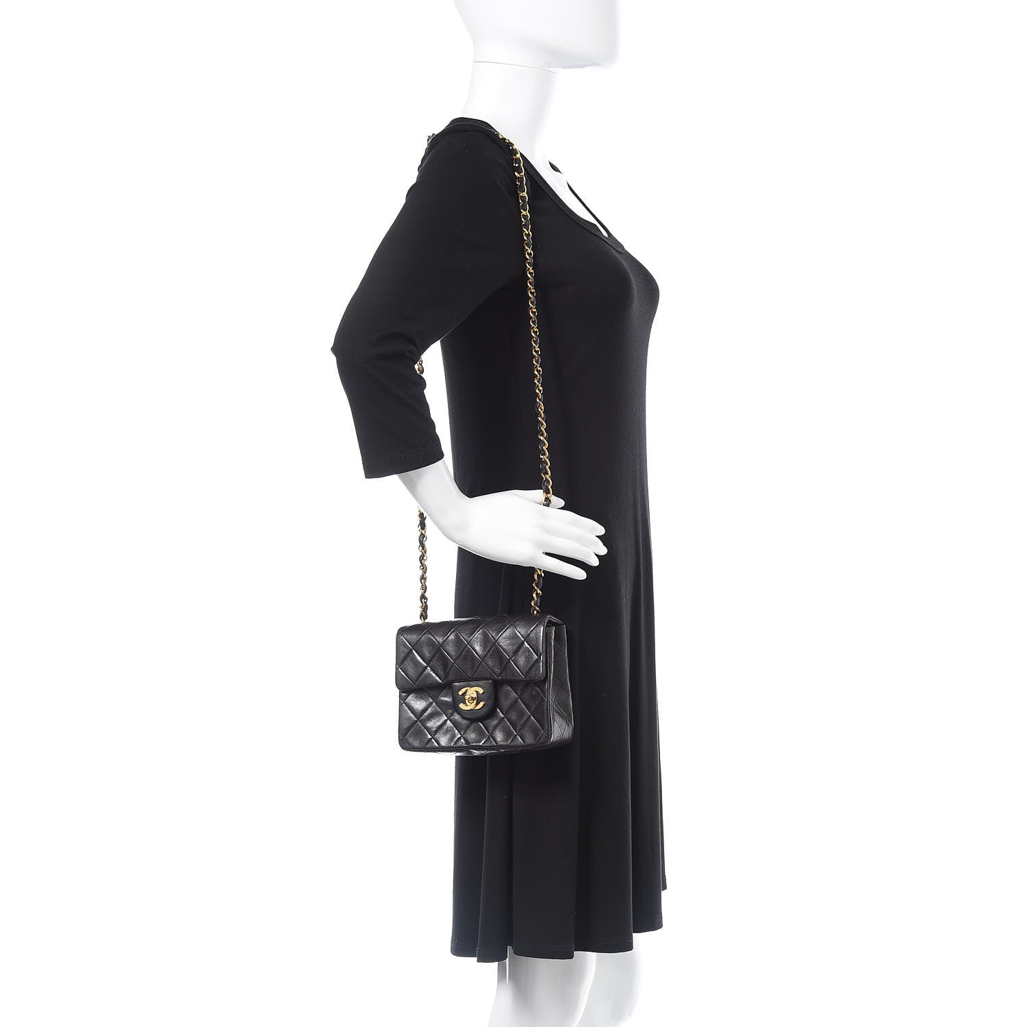 Chanel Lambskin Quilted Mini Square Flap Black 2 of 12