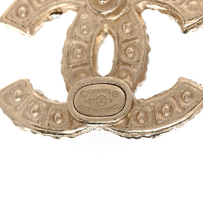 Chanel Pearl CC Earrings Light Gold 4 of 5
