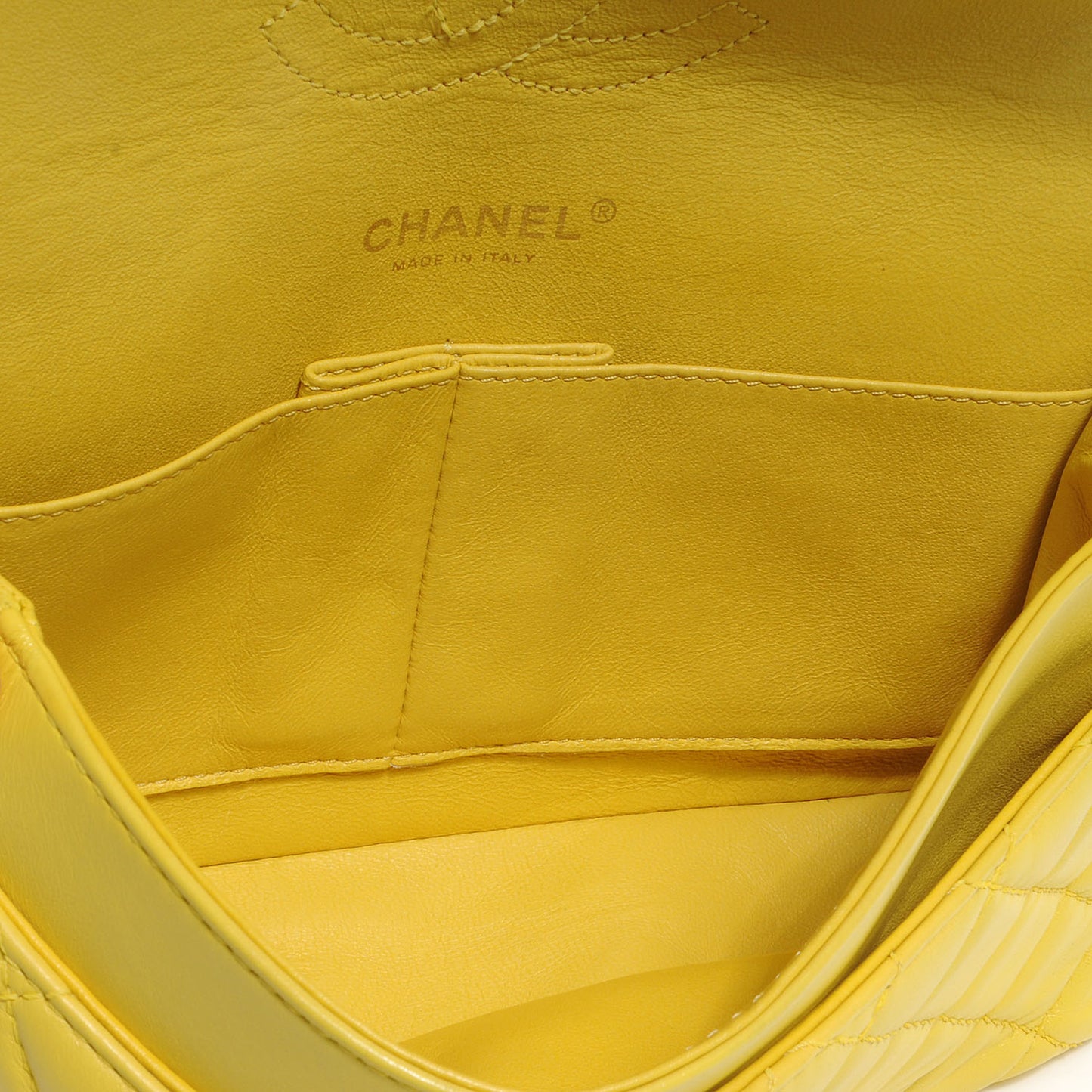 Lambskin Medium Double Flap Yellow