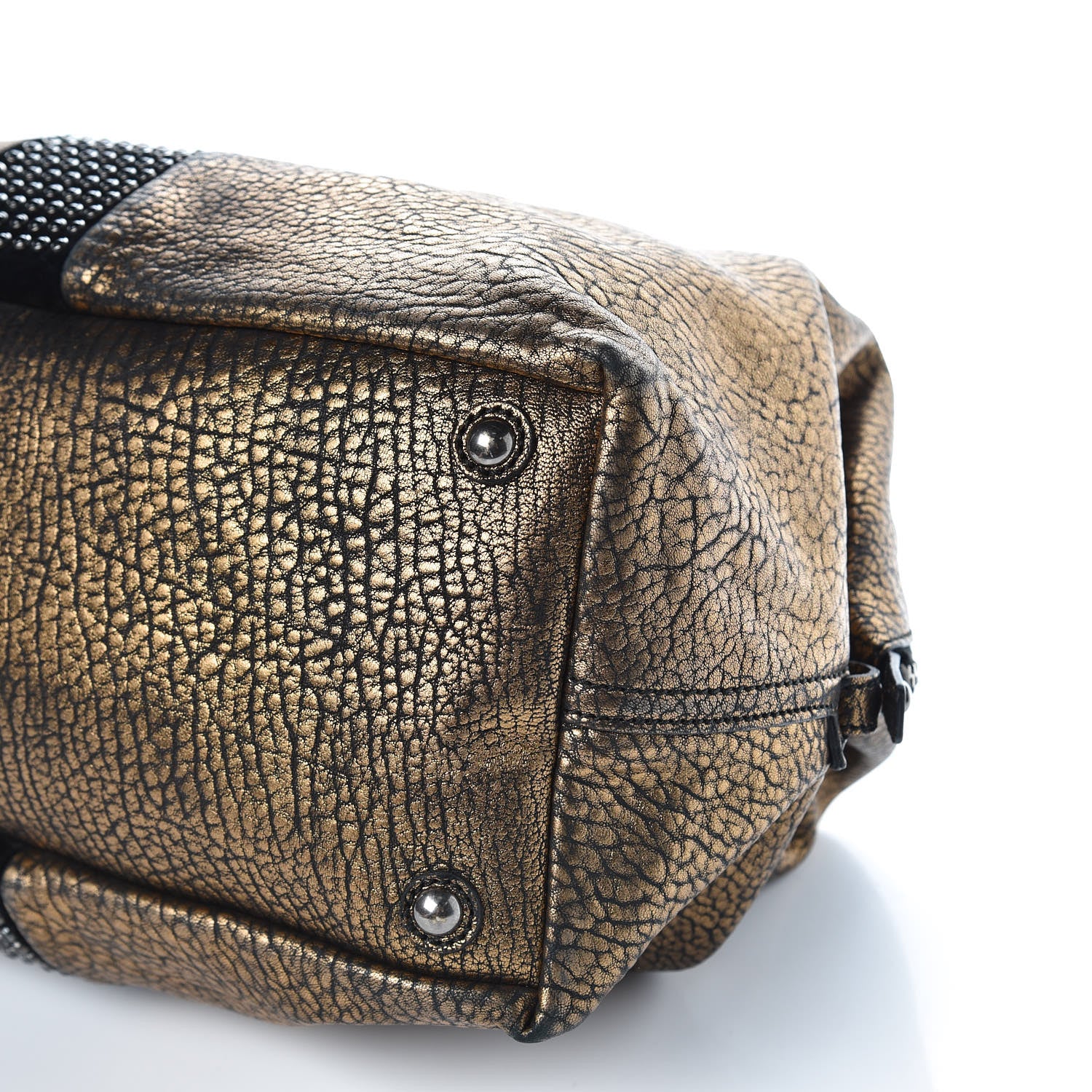 Saint Laurent Chevre Large Rock Stud Easy Y Gold 8 of 10