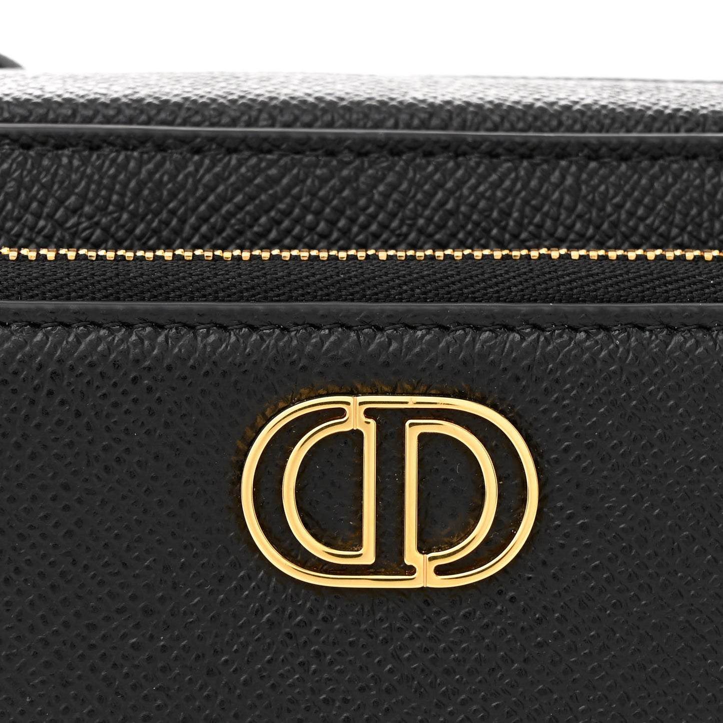Grained Calfskin Caro Double Pouch Black