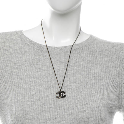 Chanel Ruthenium Crystal CC Necklace Black 2 of 4