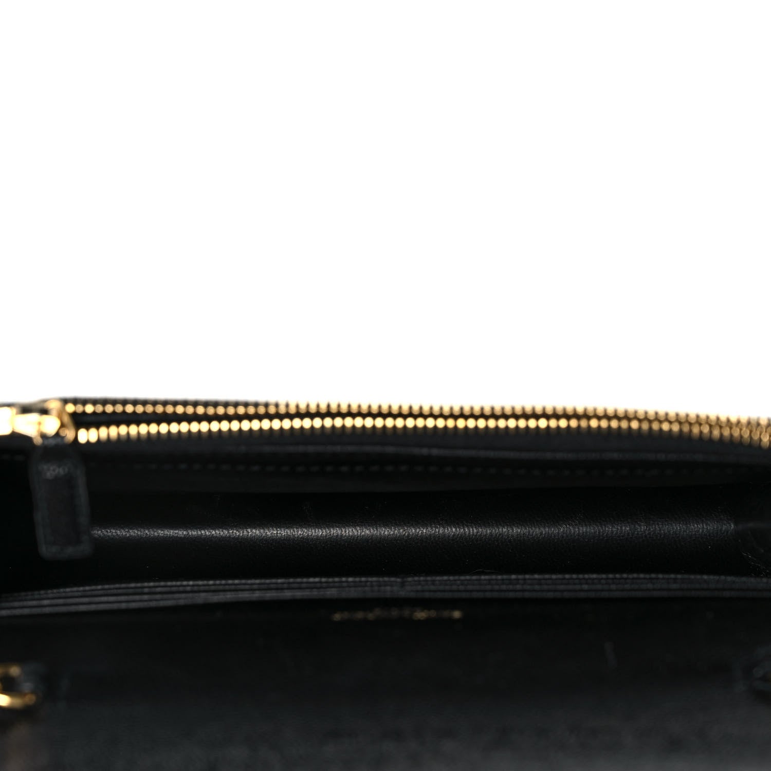 Saint Laurent Grain De Poudre Matelasse Chevron Monogram Envelope Chain Wallet Black 5 of 10