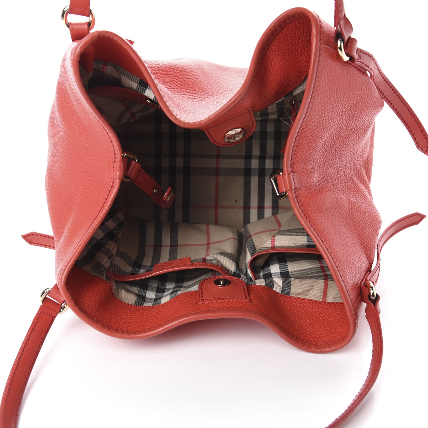 Grainy Calfskin Small Canterbury Tote Red
