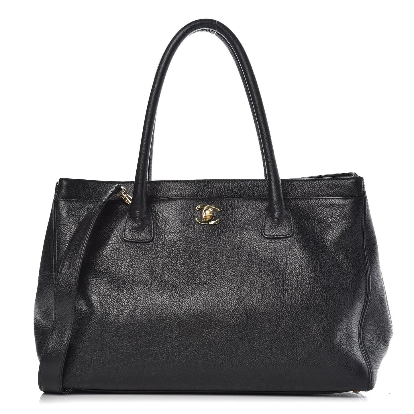 Calfskin Cerf Shopper Tote Black