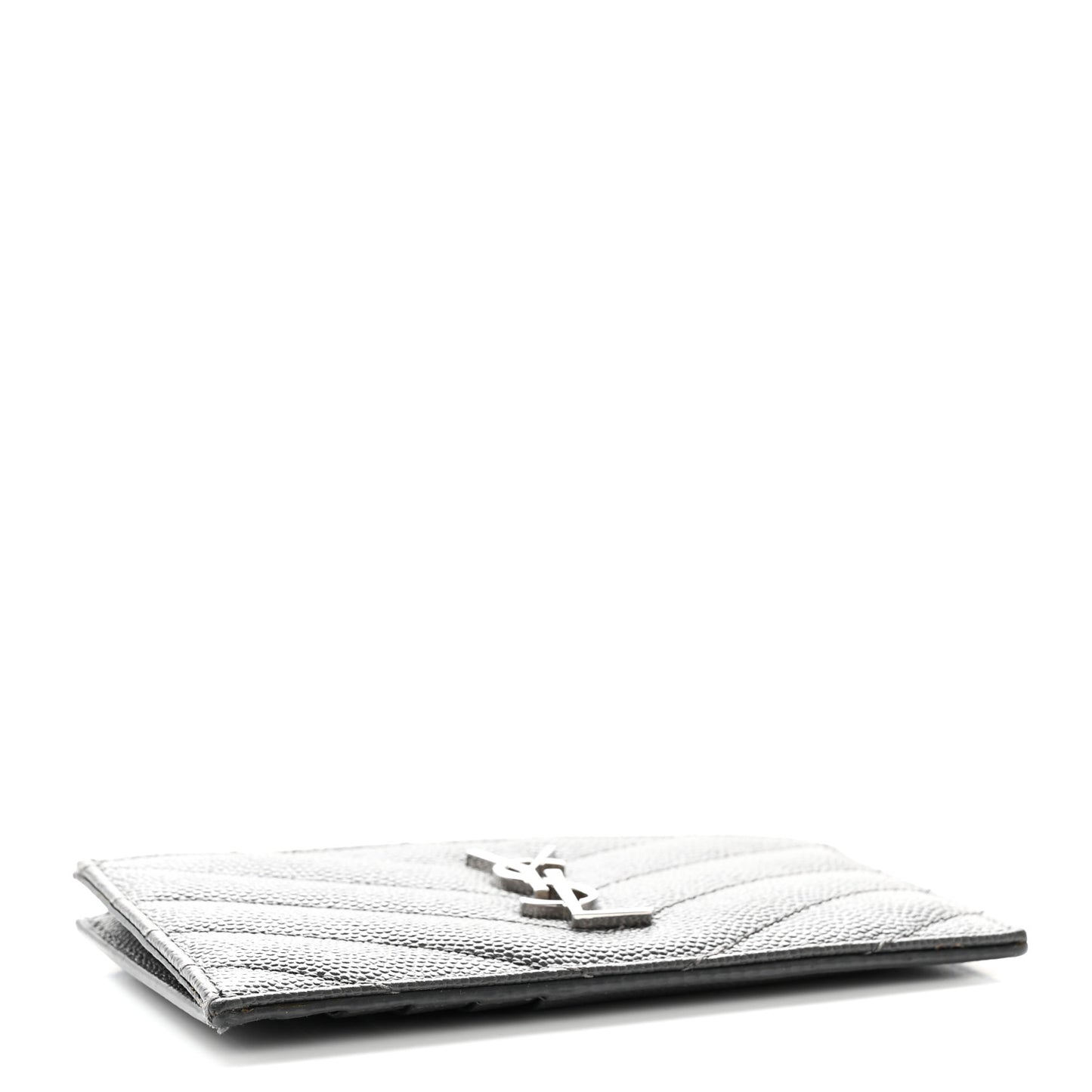 Grain De Poudre Matelasse Chevron Monogram Fragments Zippered Card Case Coal