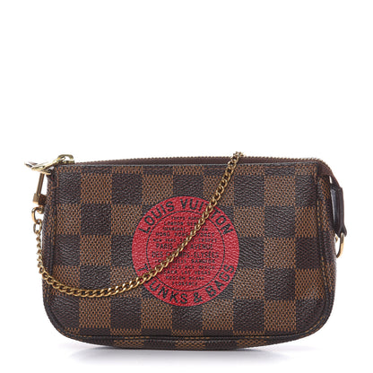 Louis Vuitton Damier Ebene Complice Trunks and Bags Mini Pochette Accessories Red 1 of 10