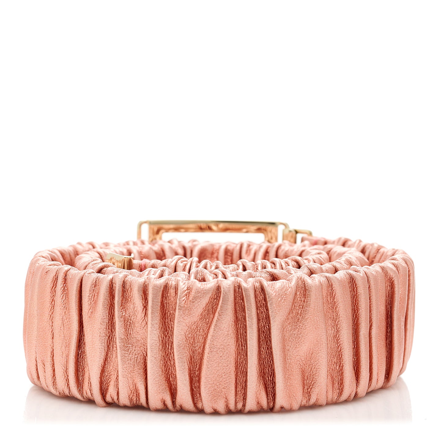 Metallic Lambskin Ruched CC Belt 85 34 Pink