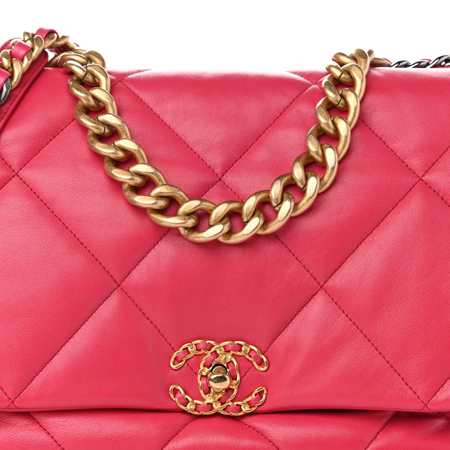 Chanel Lambskin Quilted Maxi Chanel 19 Flap Pink 8 of 11