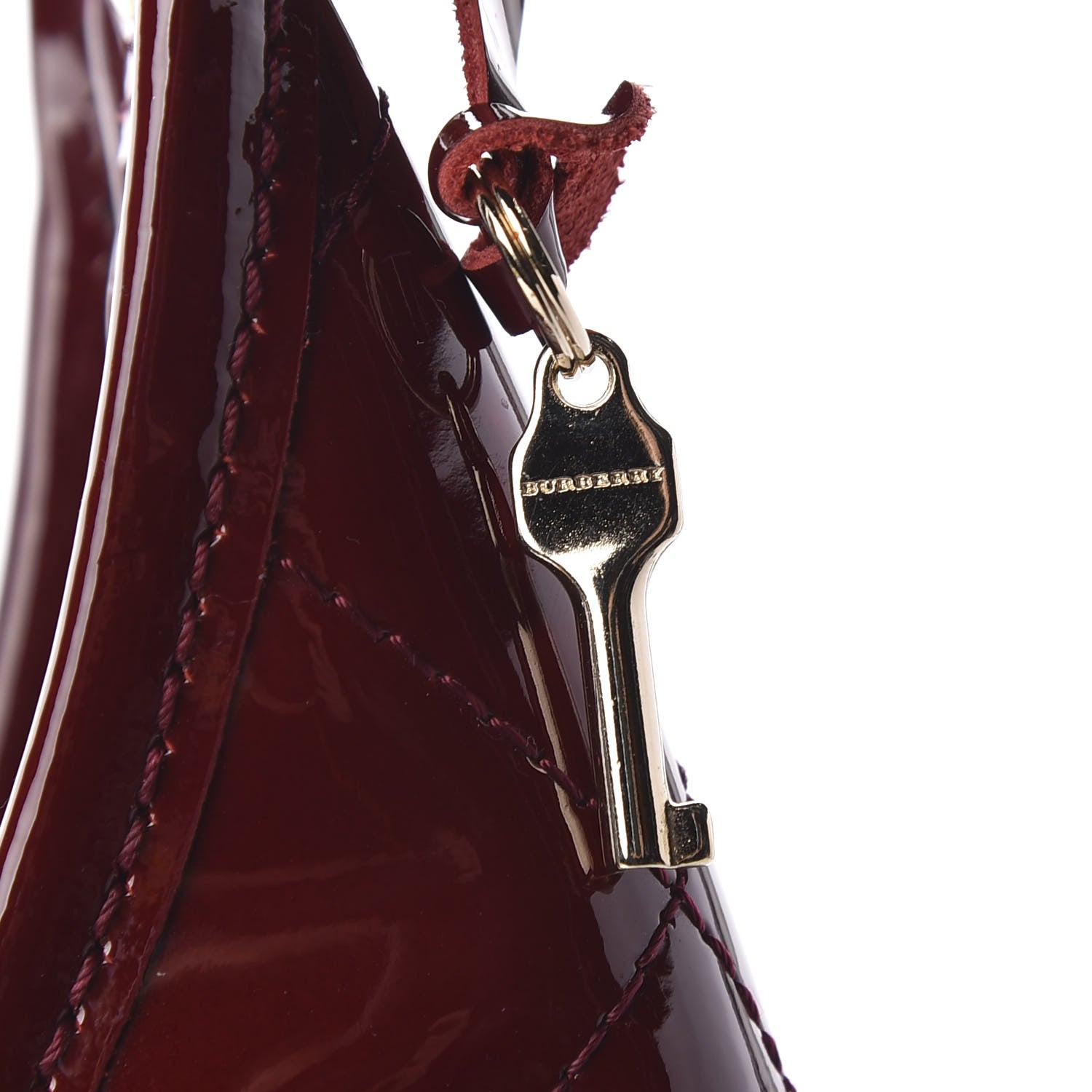 Burberry Patent Quilted Brook Hobo Red 9 of 9