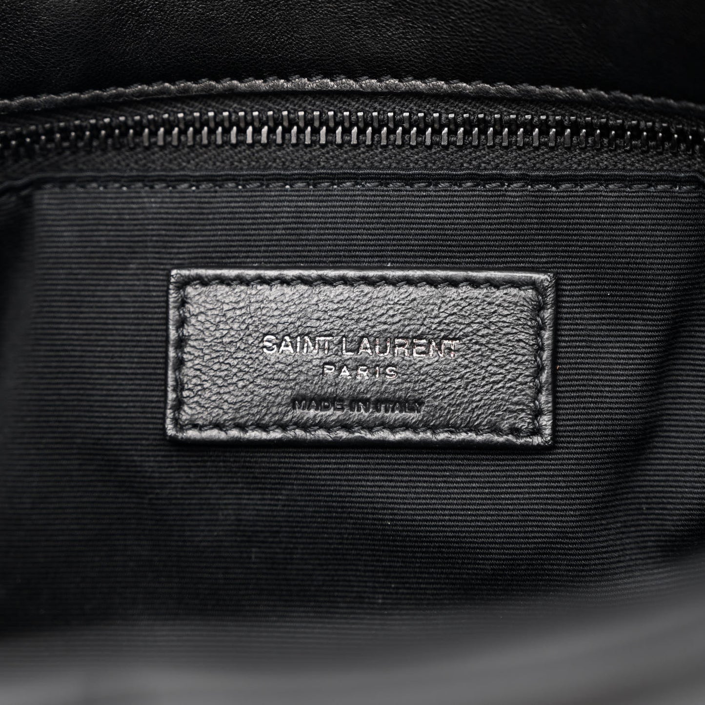 Lambskin Quilted Monogram Monochrome Medium Loulou Puffer Chain Satchel Black