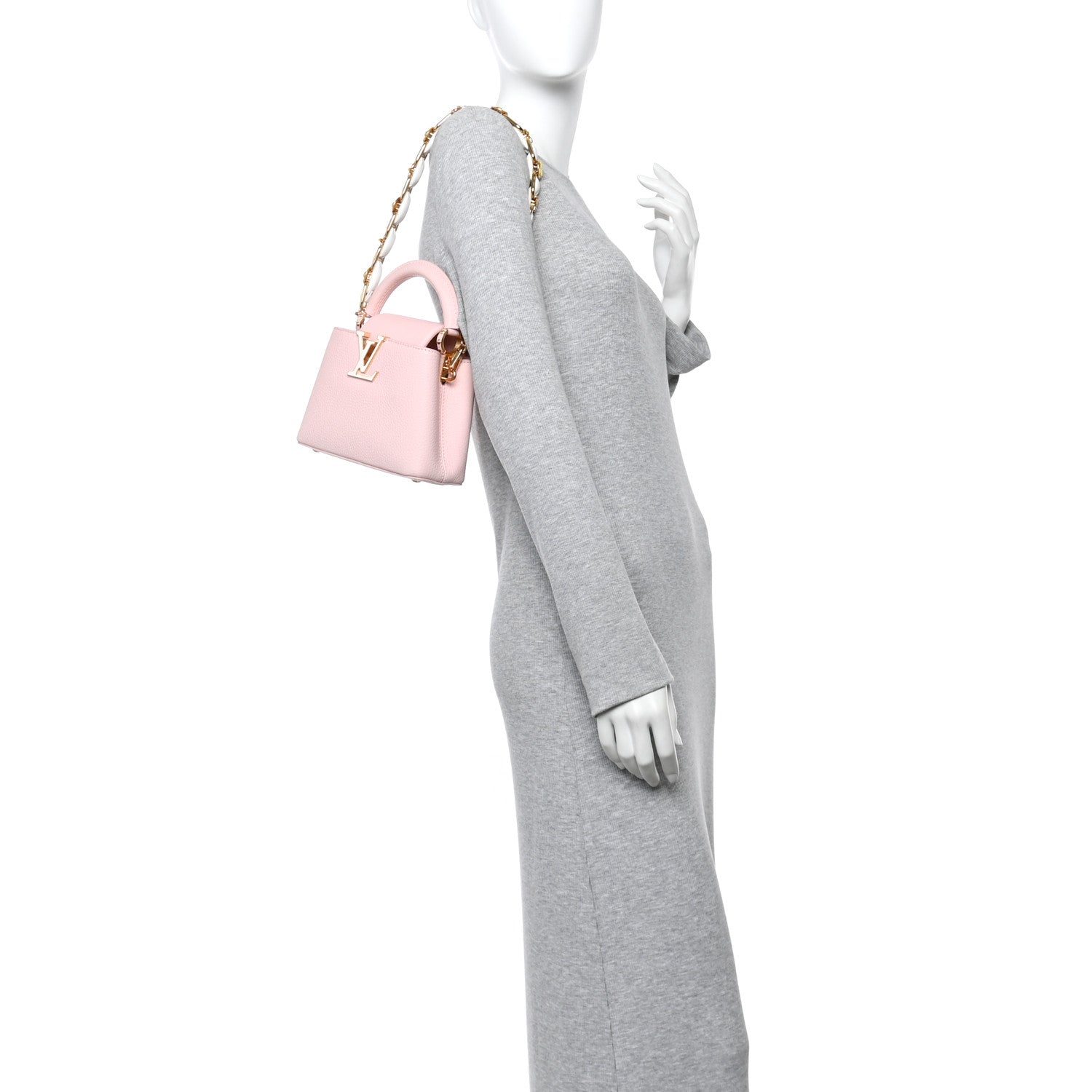 Louis Vuitton Taurillon Flower Chain Mini Capucines Pink 1765598