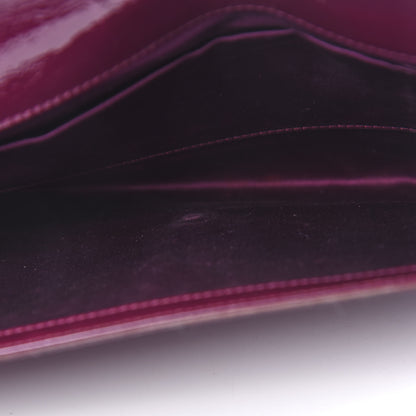Saint Laurent Textured Patent Monogram Large Belle De Jour Clutch Burgundy 8 of 8