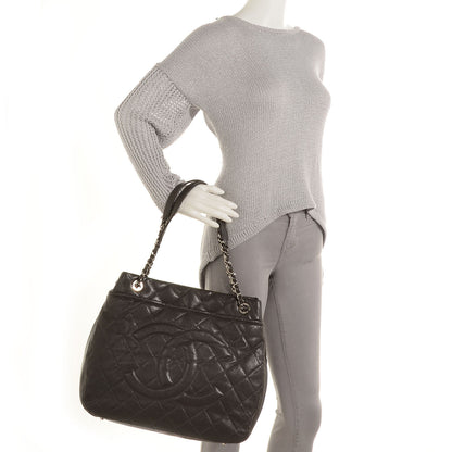 Chanel Soft Caviar Timeless CC Large Shopping Tote Grey 2 of 7