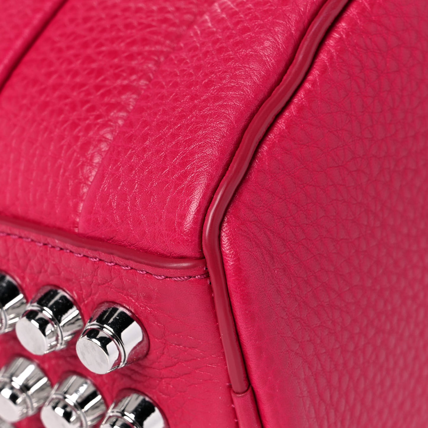 Pebbled Lambskin Mini Rockie Fuchsia Rhodium Hardware