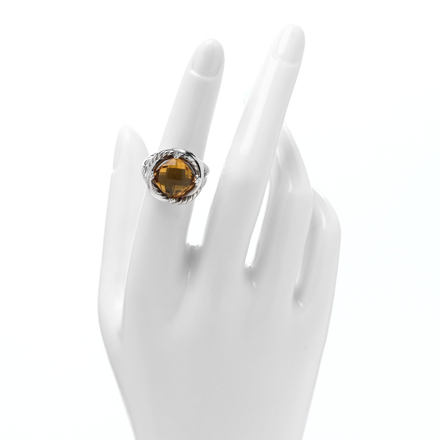 Sterling Silver Citrine 11mm Infinity Ring 52 6