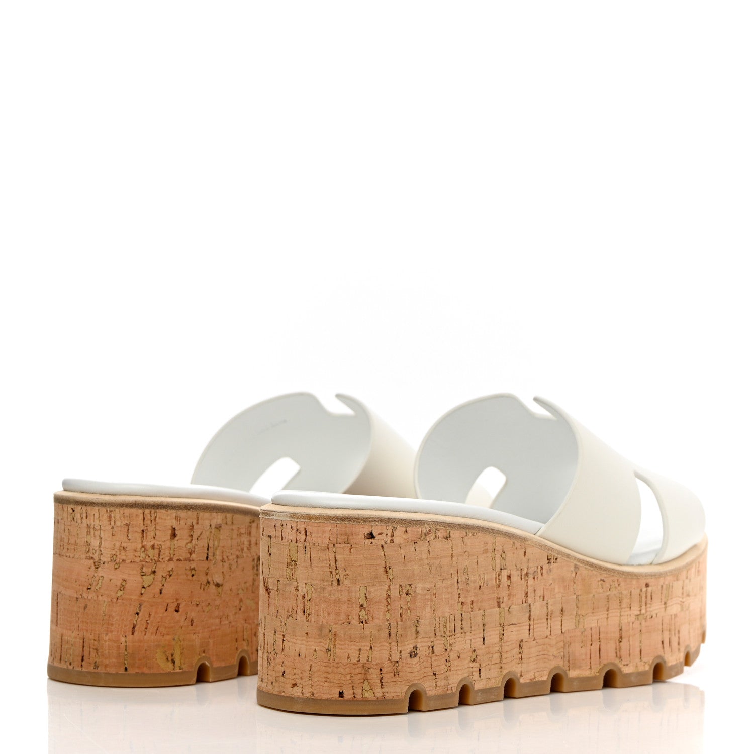 Hermes Calfskin Cork Eze 30 Sandals 38 White 4 of 9