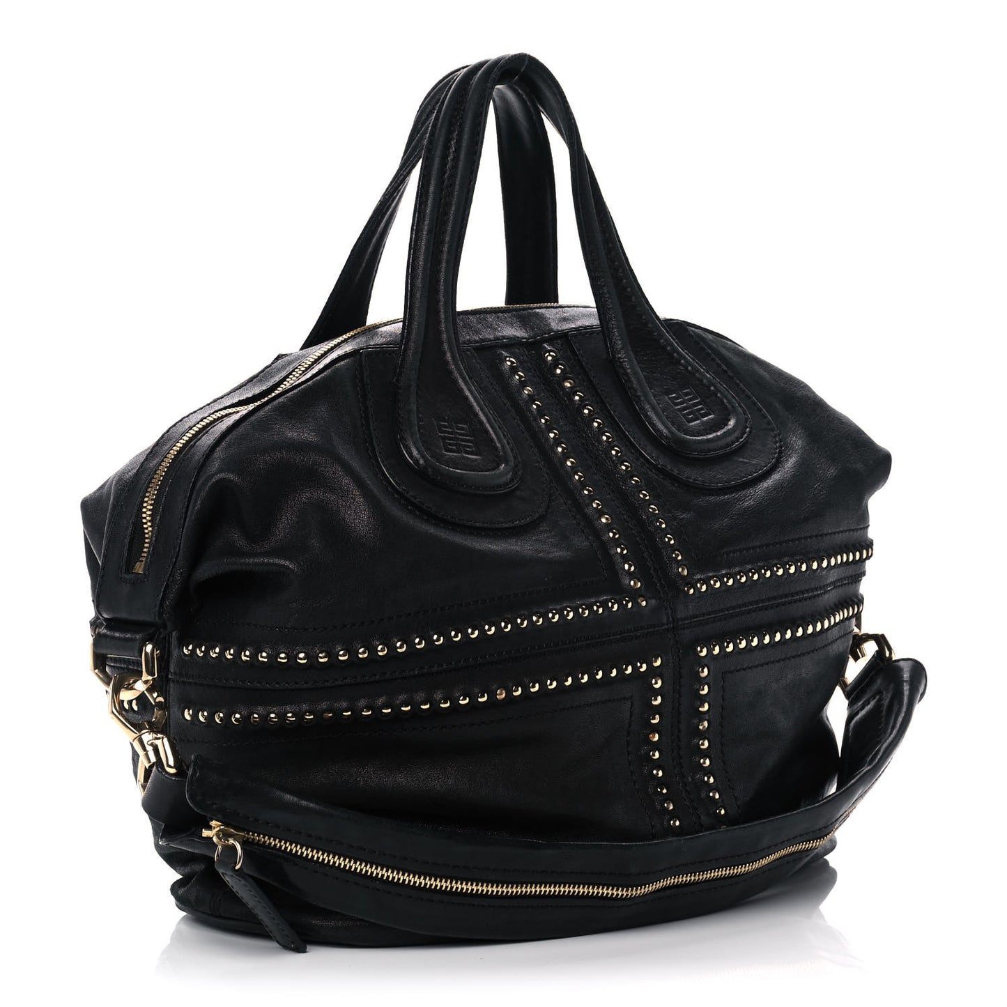 Lambskin Studded Medium Nightingale Black