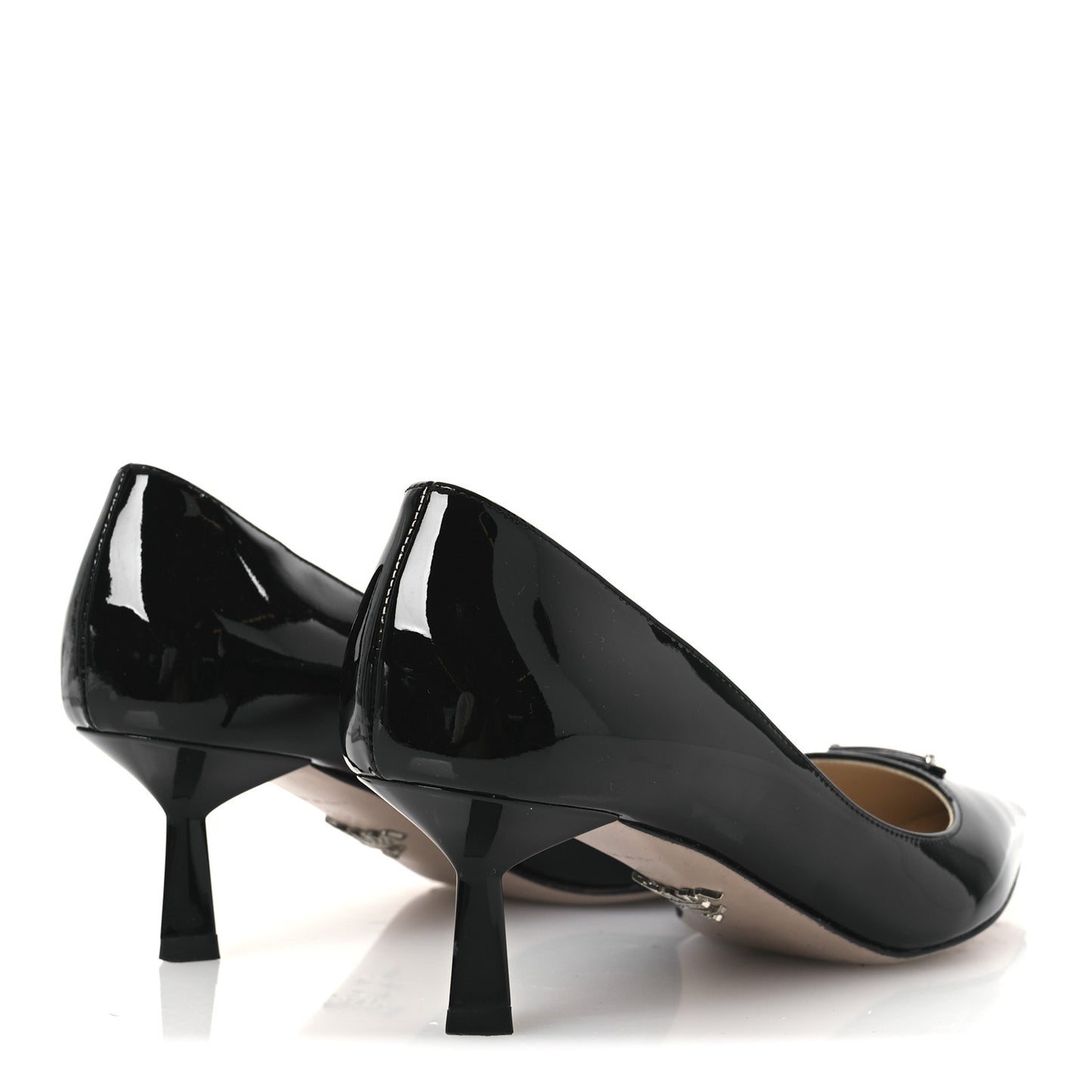 Spazzolato Triangle Pointed Toe Pumps 35 Black