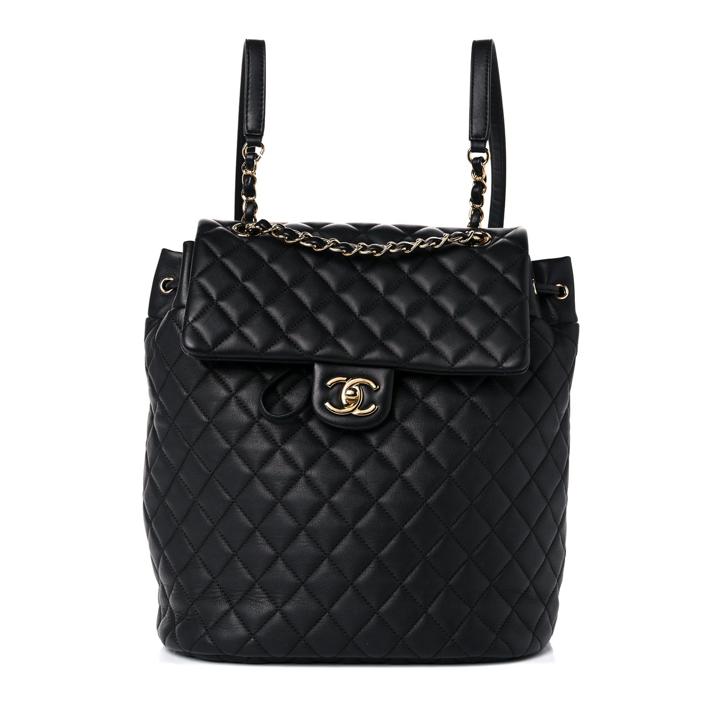 Lambskin Quilted Large Urban Spirit Backpack Black
