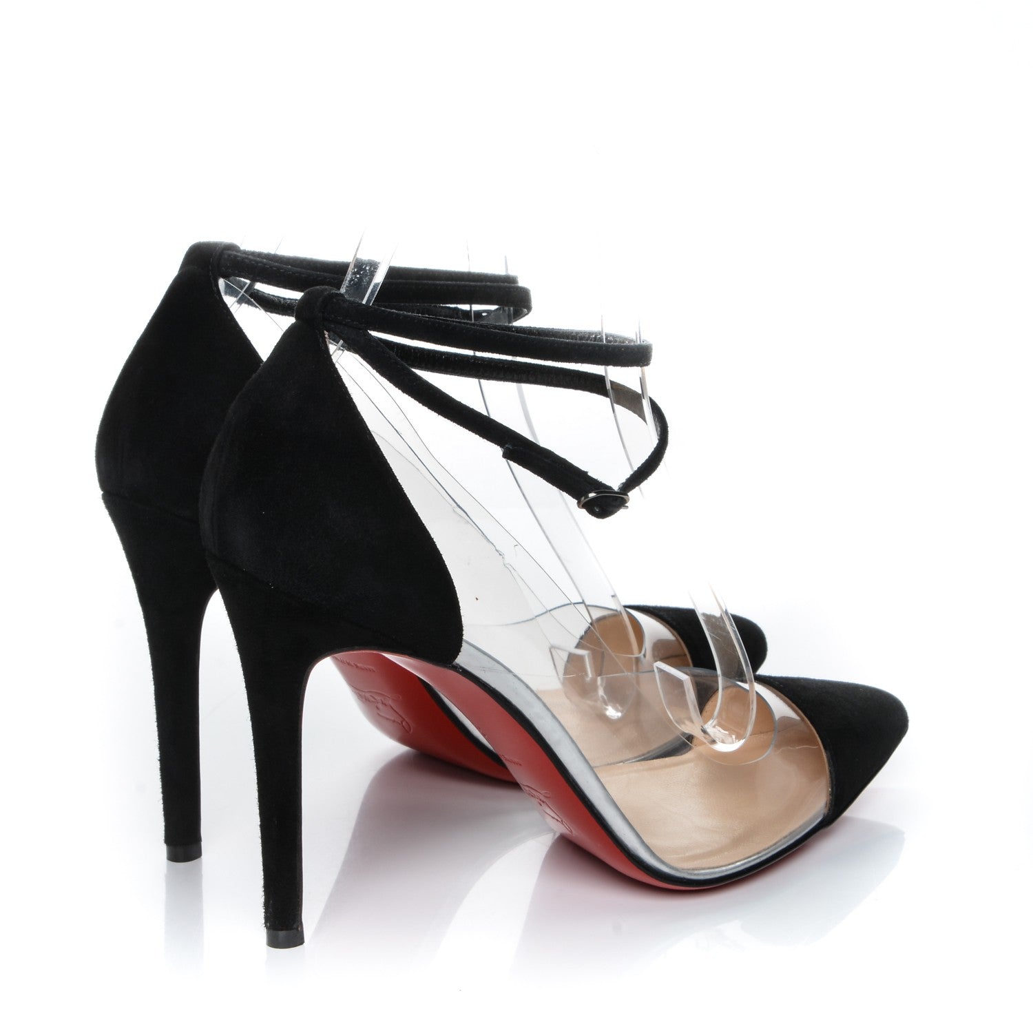 Christian Louboutin Suede Calfskin PVC Un Bout 100 Pumps 39 Black 4 of 7