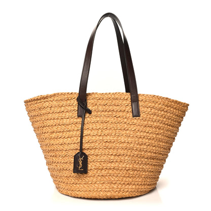 Saint Laurent Raffia Calfskin Medium Panier Tote 1 of 9