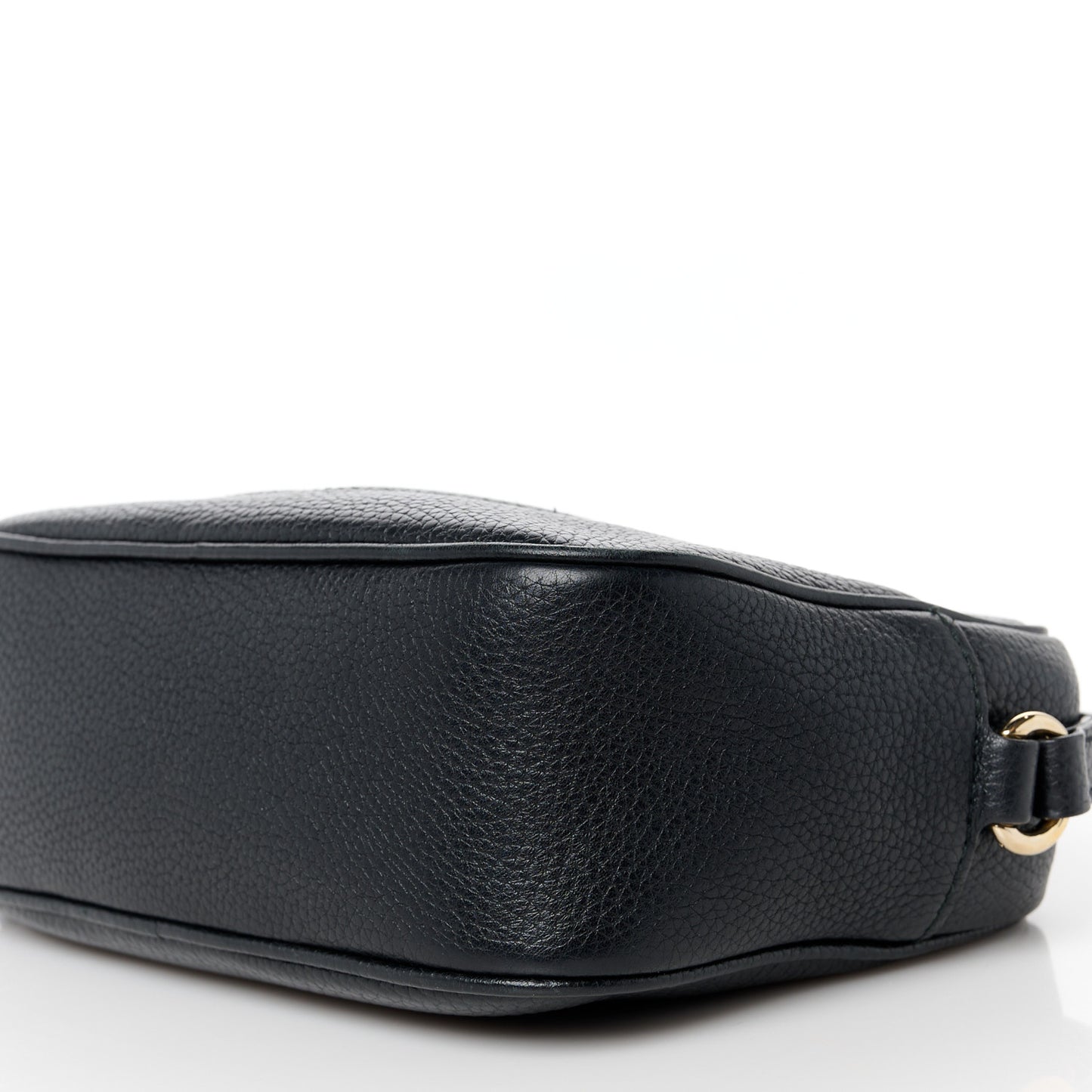 Pebbled Calfskin Small Soho Disco Bag Black