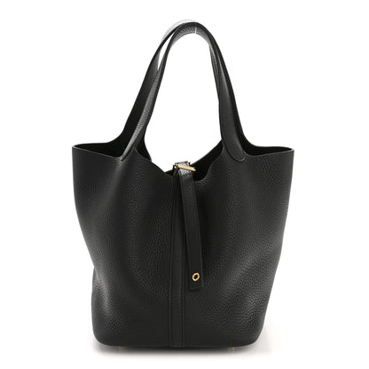 Hermes Taurillon Clemence Picotin Lock 22 MM Black 1 of 11
