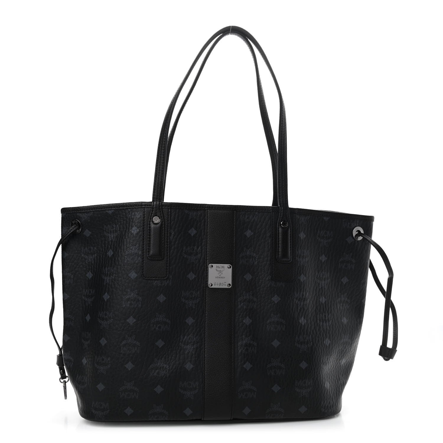 MCM Visetos Medium Liz Reversible Shopper Tote Black 3 of 10