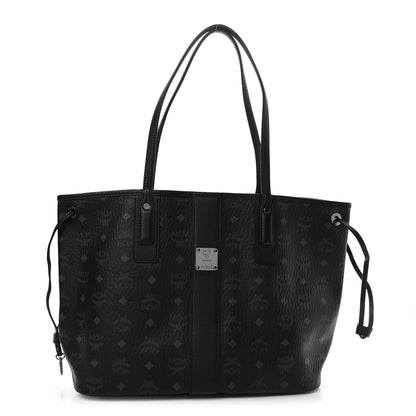 MCM Visetos Medium Liz Reversible Shopper Tote Black 3 of 10