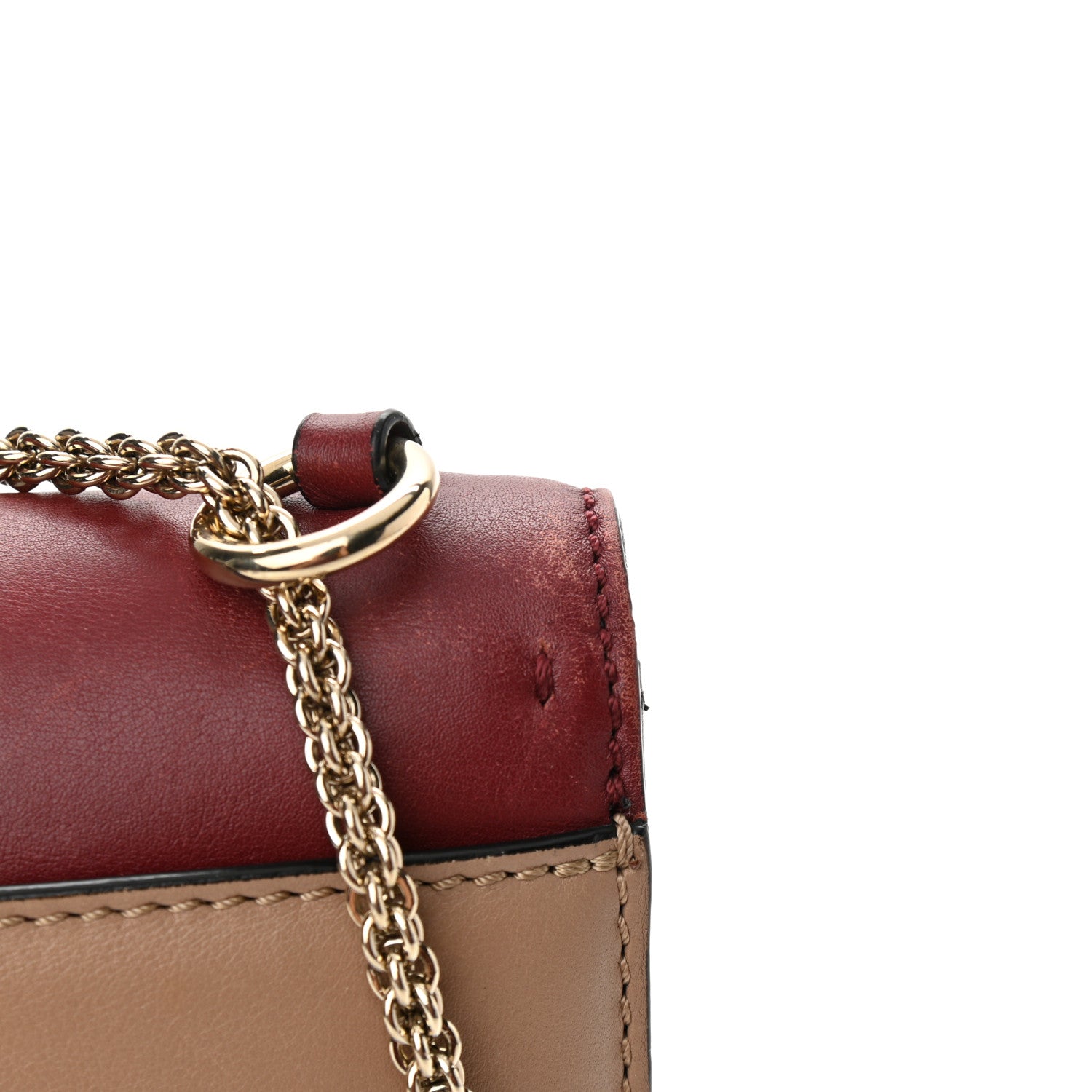 Valentino Garavani Vitello Tri-Color Medium Glam Lock Rockstud Flap Red Beige Gray 12 of 12