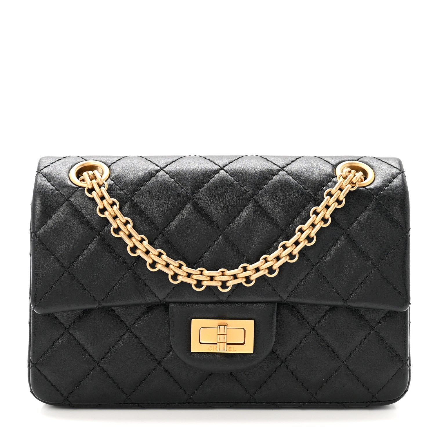 Chanel Aged Calfskin Quilted 2.55 Reissue Mini Flap Black 1 of 11