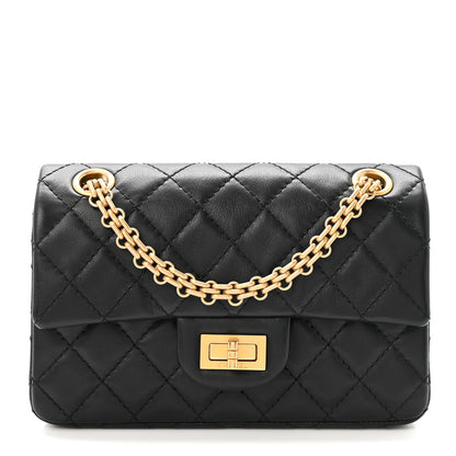 Chanel Aged Calfskin Quilted 2.55 Reissue Mini Flap Black 1 of 11