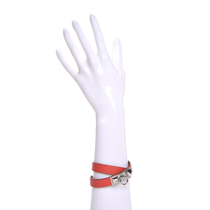 Hermes Epsom Rivale Double Tour Bracelet M Rose Jaipur 2 of 6
