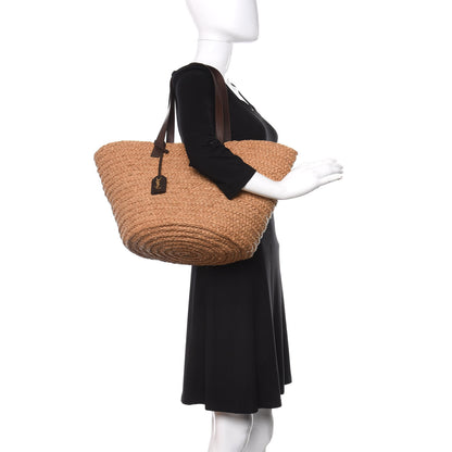 Saint Laurent Raffia Calfskin Medium Panier Tote 2 of 10