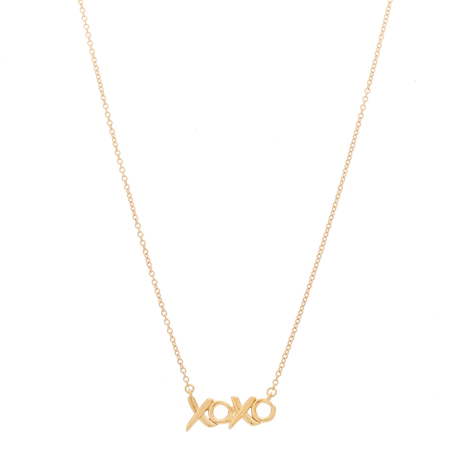 Tiffany 18K Rose Gold Paloma Picasso Small Love and Kisses Pendant Necklace 1 of 5