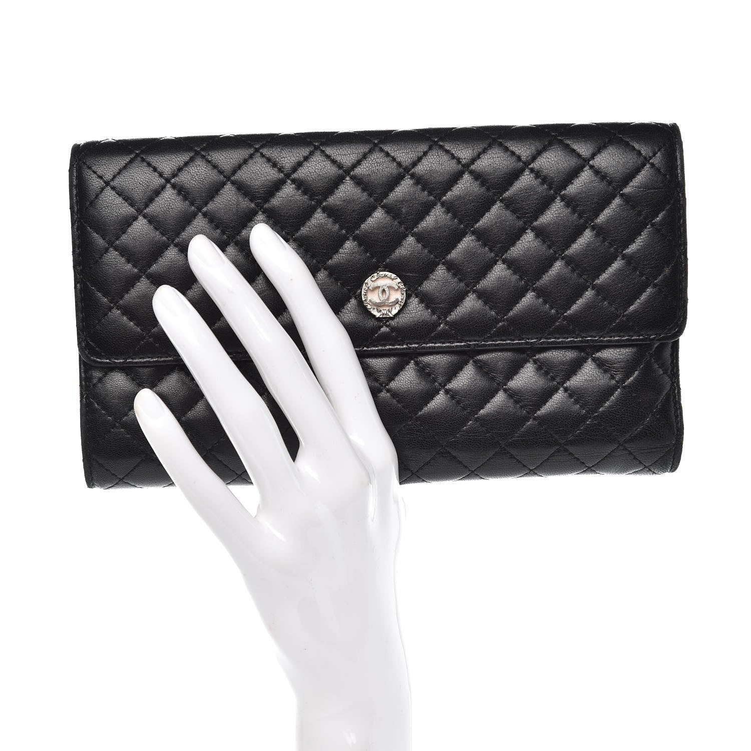 Chanel Lambskin Micro Quilted Tri-Fold Wallet Black 2 of 17