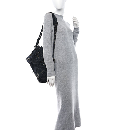 Balenciaga Washed Denim BB Monogram Neo Cagole City Handbag Black 2 of 10