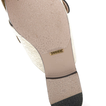Gucci Galassia Womens GG Marmont Fringe Slippers 35.5 Platino 6 of 7