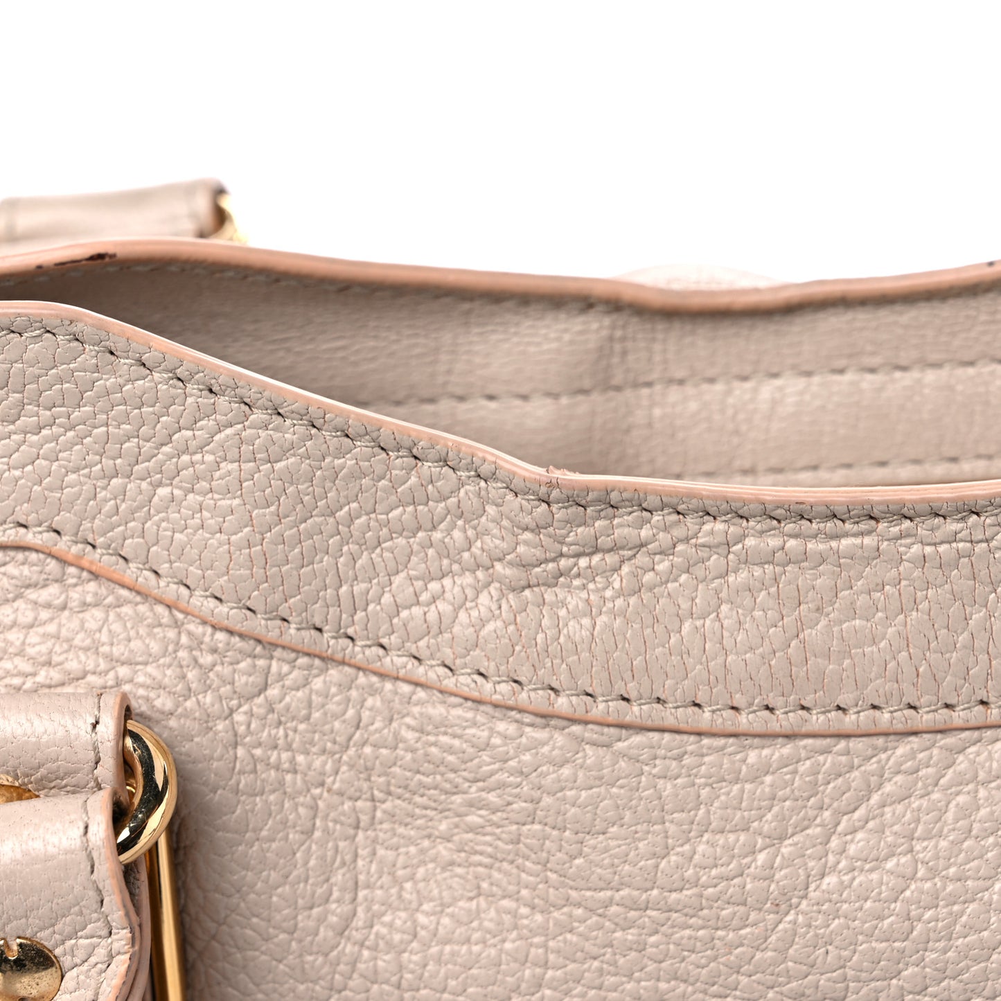 Chevre Gold Hardware Metallic Edge City Beige Praline