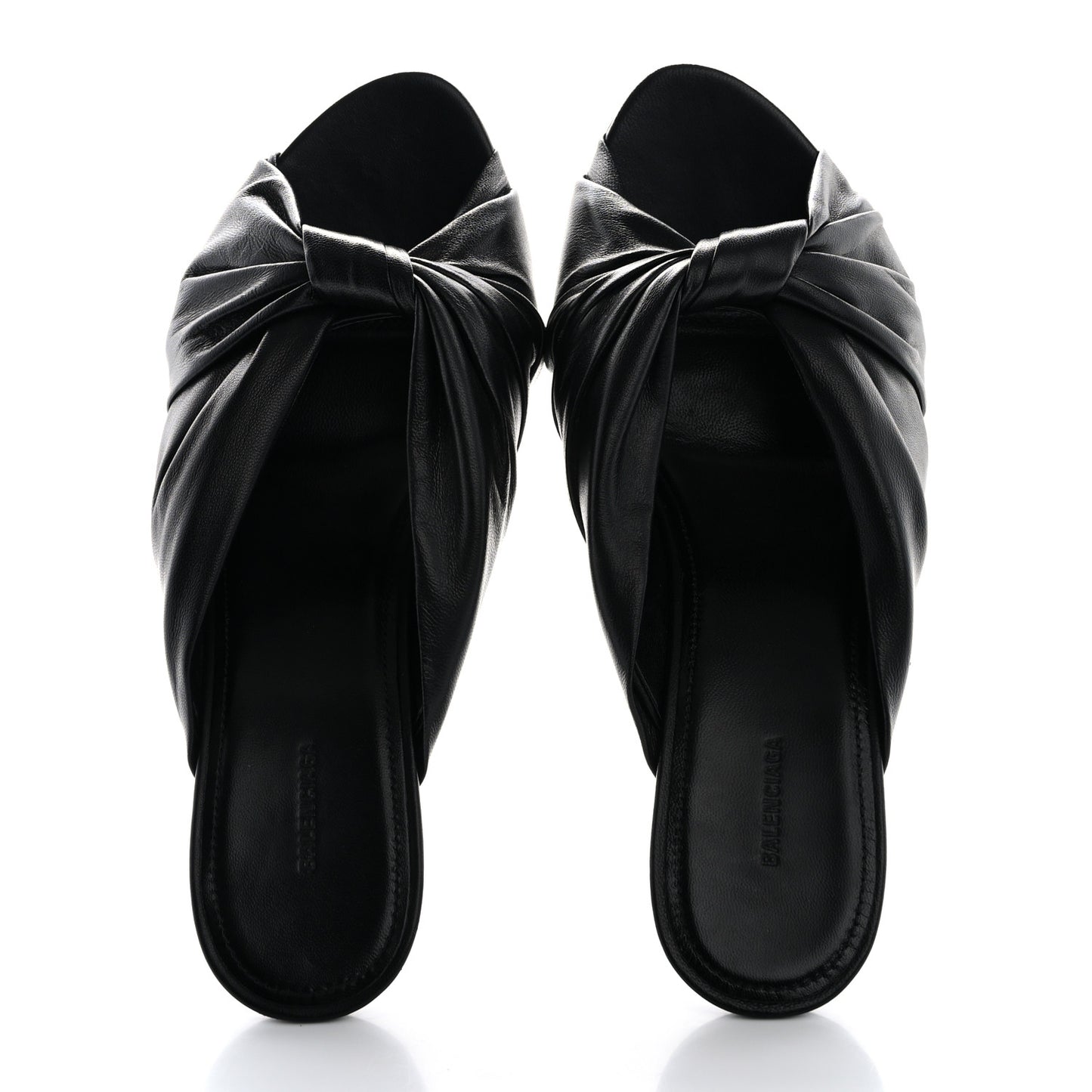 Smooth Nappa Drapy 80mm Sandals 38 Black