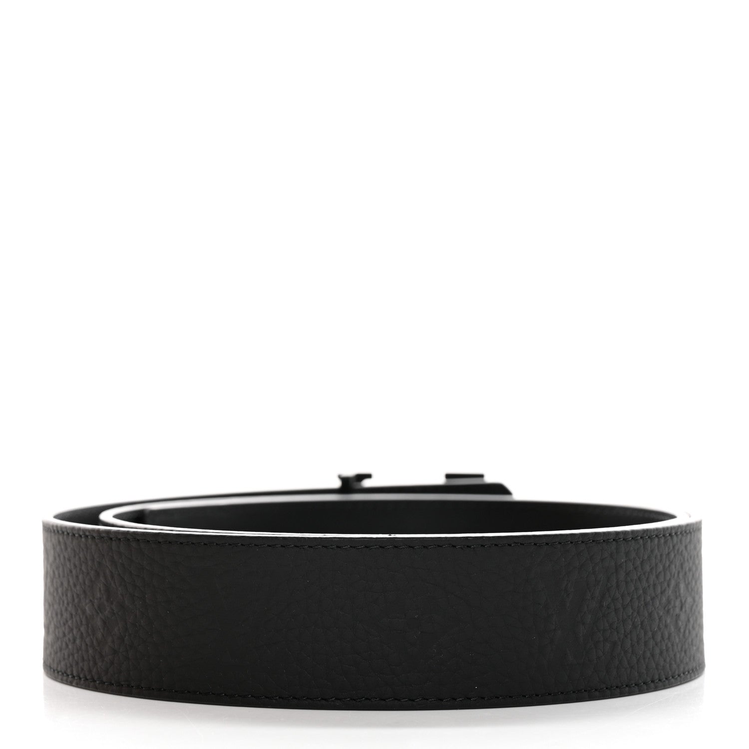 Louis Vuitton Taurillon Calfskin 40mm LV Initiales Reversible Belt 95 38 Black 2 of 6