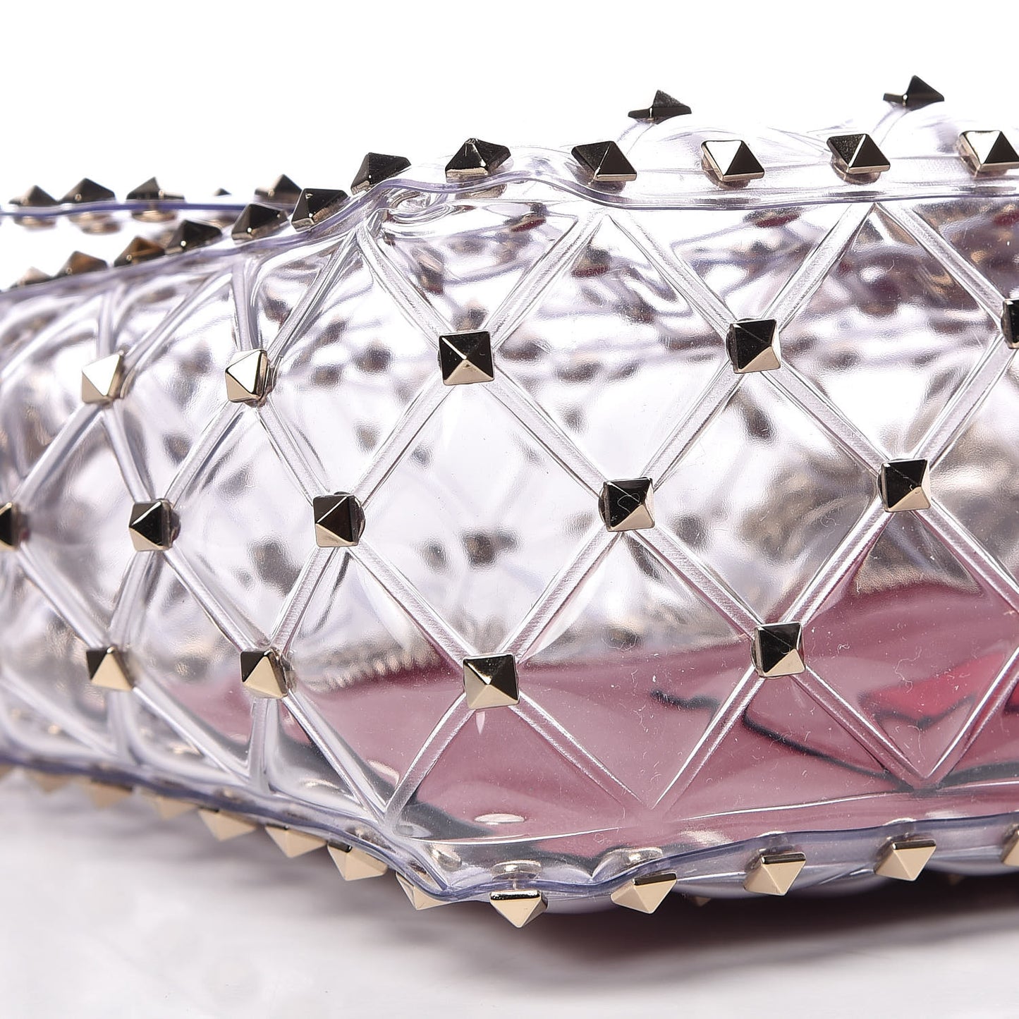 PVC Medium Rockstud Spike Shoulder Bag