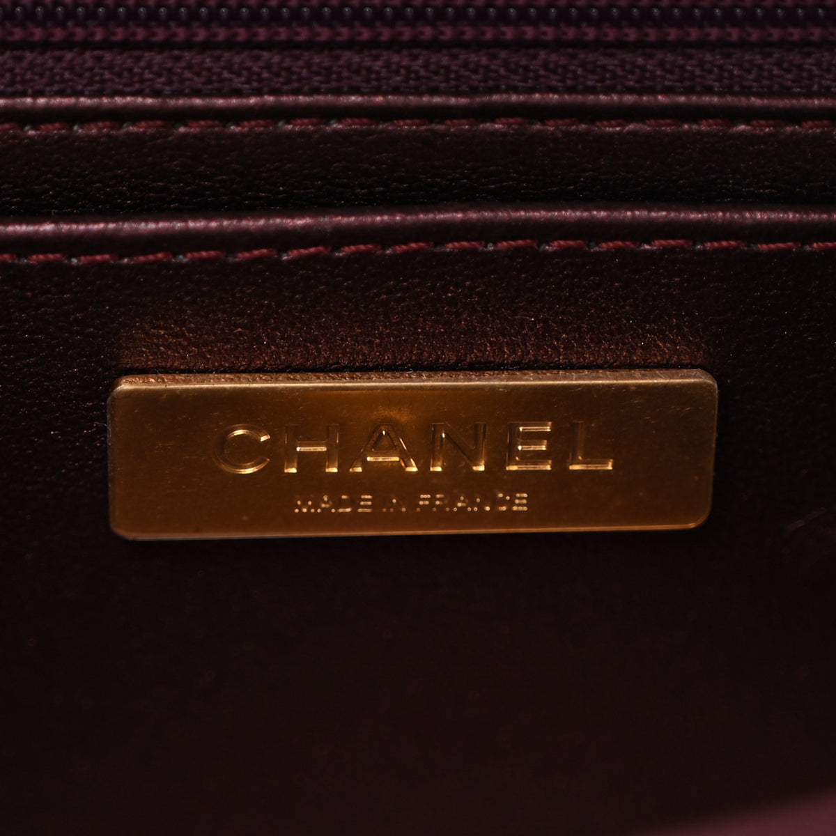 Chanel Metallic Mirror Calfskin Large Top Handle Clutch With Chain  Burgundy 6 of 10