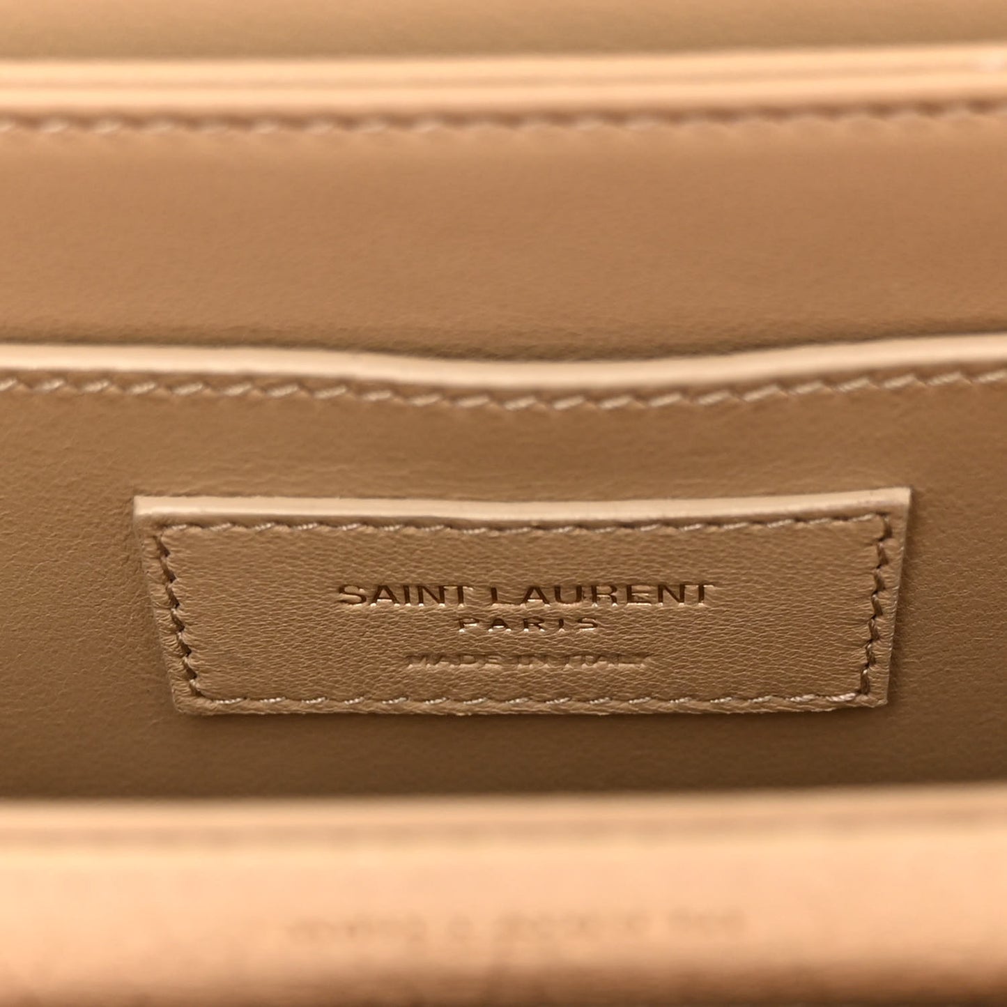 Ostrich Small Solferino Satchel Beige Gold