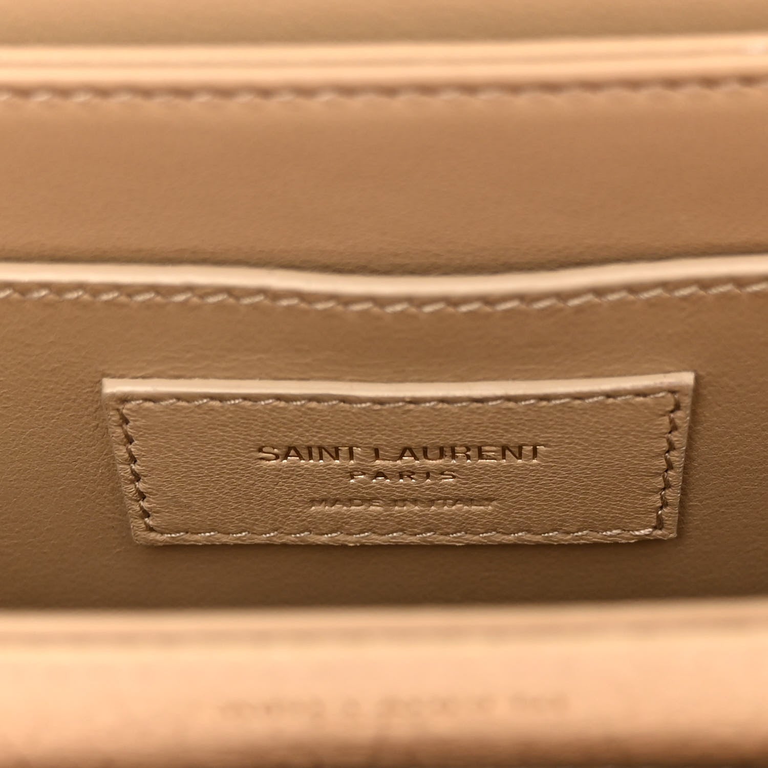 Saint Laurent Ostrich Small Solferino Satchel Beige Gold 7 of 9