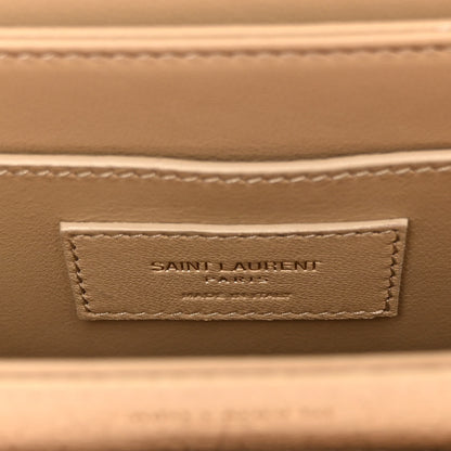 Saint Laurent Ostrich Small Solferino Satchel Beige Gold 7 of 9