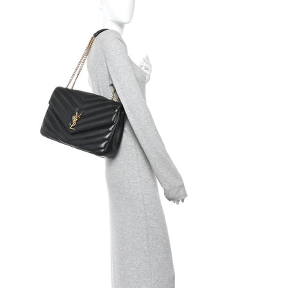 Saint Laurent Lambskin Quilted Monogram Large Loulou Black 2 of 15