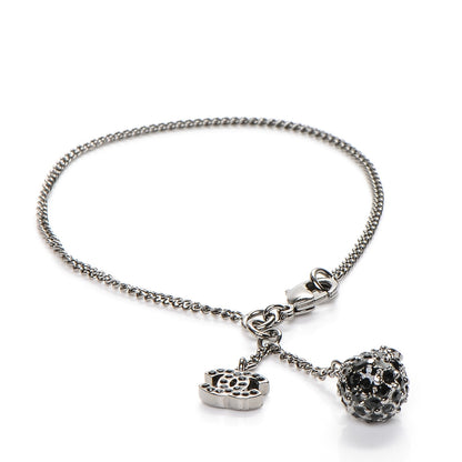 Chanel Ruthenium Crystal Ball CC Charm Bracelet Black 1 of 4